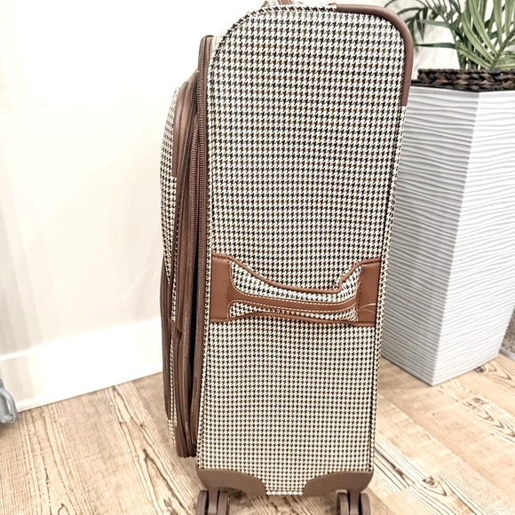 London Fog Oxford III 29”Spinner Luggage suitcase travel bag olive houndstooth - Picture 12 of 16